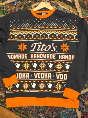 Tito's Black & Orange Crewneck Sweater - Men's